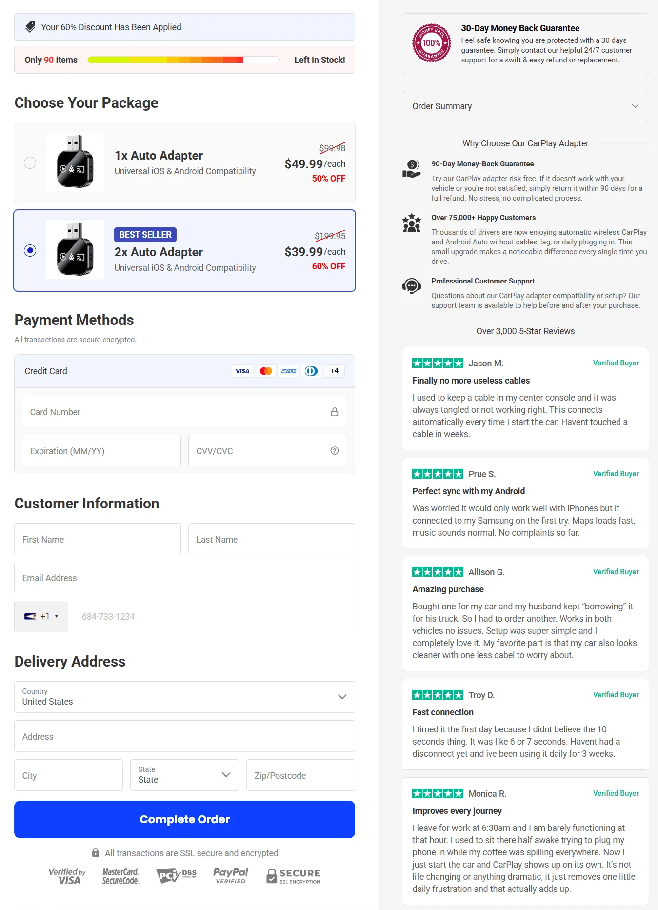topcarplay secure checkout page